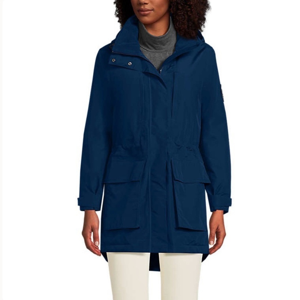 LANDSEND Women’s Squall Waterproof Parka Attached Hood - Picture 2 of 5